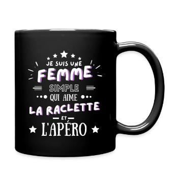 Mom raclette aperitif humor best gift - Full Colour Mug - black - Right