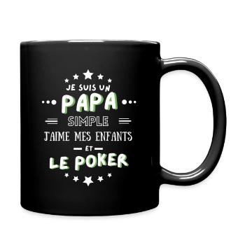 Bestes Vater Poker Kind Humor Geschenk - Tasse einfarbig - Schwarz - Rechts
