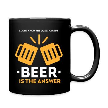 LA BIÈRE EST LA RÉPONSE - Mug uni - noir - Droite