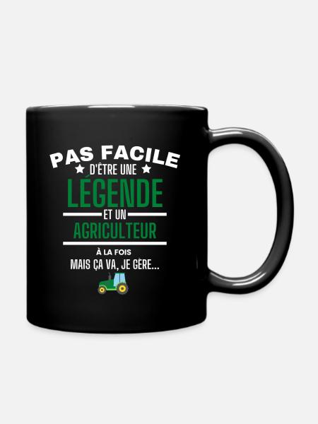 légende agriculteur cadeau papa fan de tracteur - Mug uni - noir