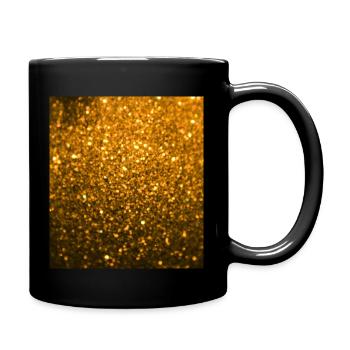 Funkelnder Golden Glitter - Tasse einfarbig - Schwarz - Rechts