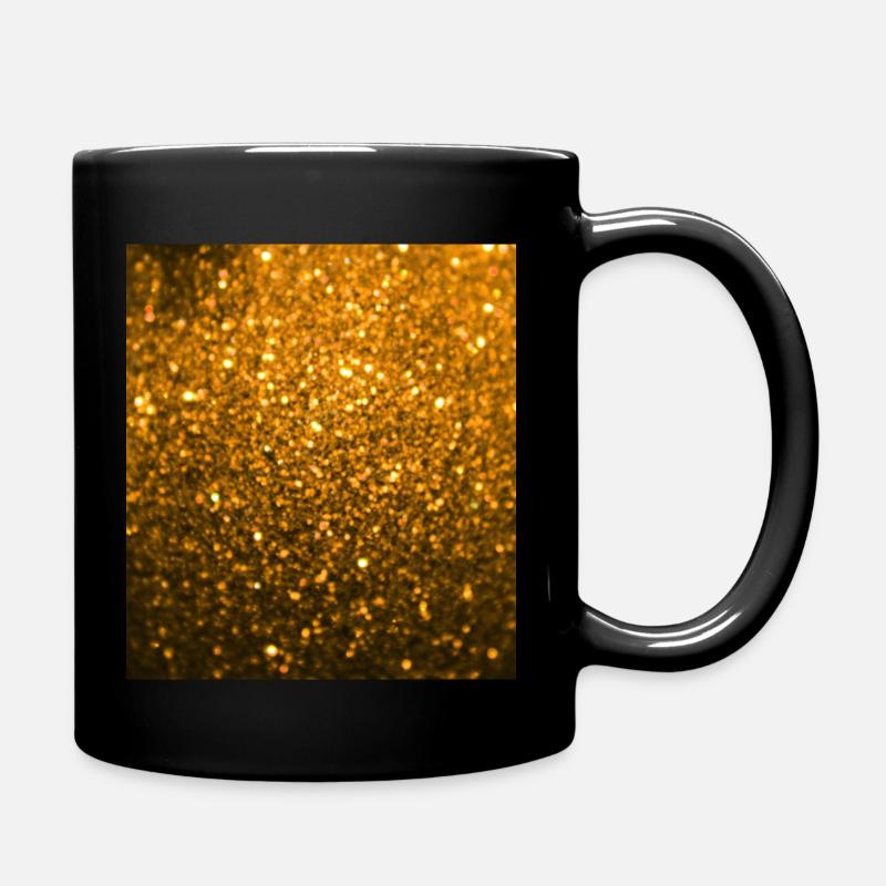 Funkelnder Golden Glitter - Tasse einfarbig - Schwarz