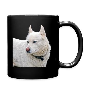 White Husky - Tasse einfarbig - Schwarz - Rechts