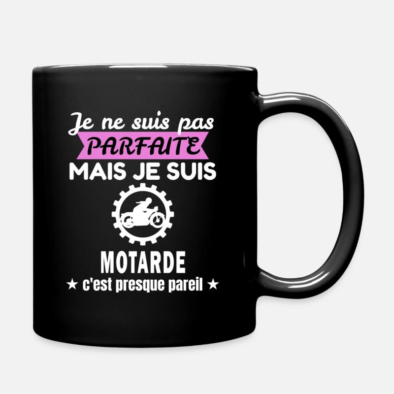 je ne suis pas parfaite motarde humour motarde - Mug uni - noir