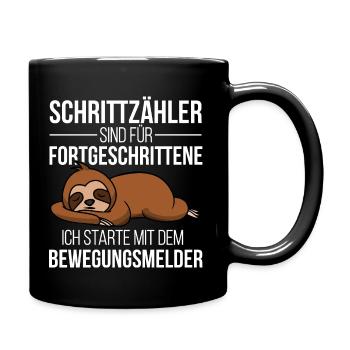 Schrittzähler sind für Fortgeschrittene Faultier - Tasse einfarbig - Schwarz - Rechts