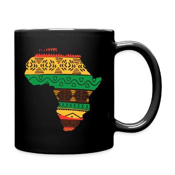 Africa Map Continent Reggae Red Yellow Green Rasta - Full Colour Mug - black - Right