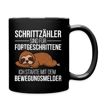 Schrittzähler sind für Fortgeschrittene Faultier - Tasse einfarbig - Schwarz - Rechts
