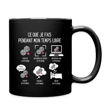 Pétanque boule passion humour - Mug uni - noir - Droite