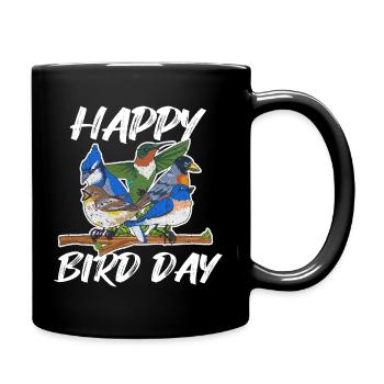 Ornithology pun for an ornithologist - Full Colour Mug - black - Right