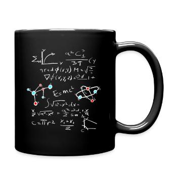 Physics Math Formula with Atoms and Molecules - Full Colour Mug - black - Right