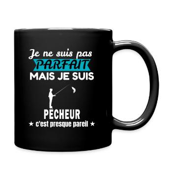 je ne suis pas parfait pêcheur cadeau pêcheur - Mug uni - noir - Droite