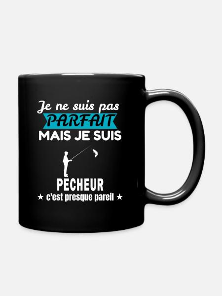 je ne suis pas parfait pêcheur cadeau pêcheur - Mug uni - noir