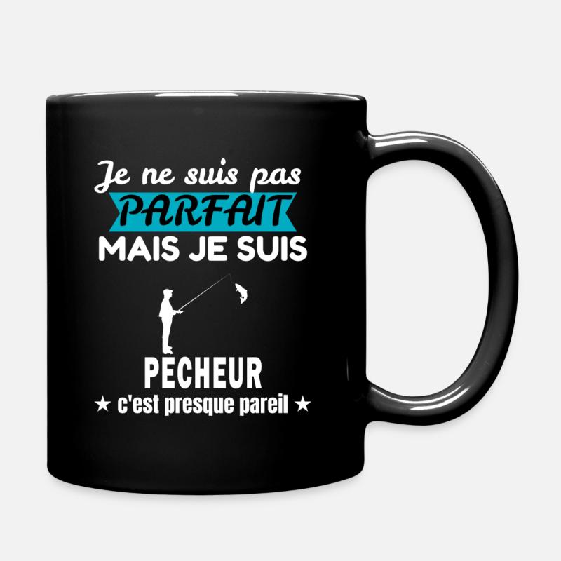 je ne suis pas parfait pêcheur cadeau pêcheur - Mug uni - noir