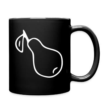 Pear Emoji Fruit Sticker Sketch White - Full Colour Mug - black - Right