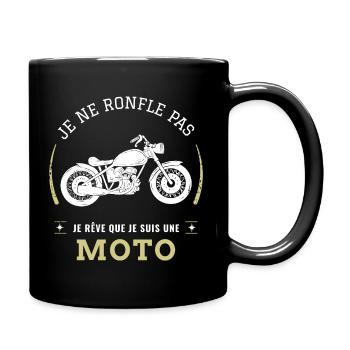Je ne ronfle pas je rêve que je suis une moto - Mug uni - noir - Droite