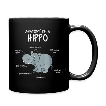 Hippo, cadeau drôle de T-shirt d'hippopotame - Mug uni - noir - Droite