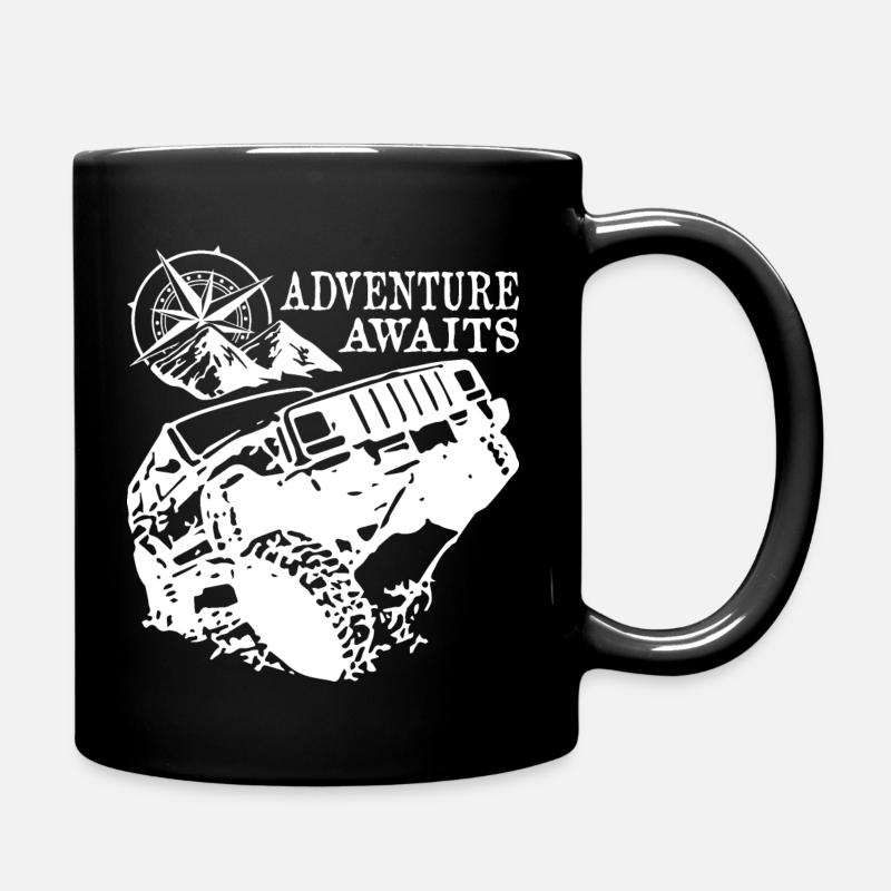 Adventure Awaits Jeep - Tasse einfarbig - Schwarz