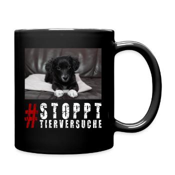 Tierschutz Tierrechte Tierschützer Veganer Vegan - Tasse einfarbig - Schwarz - Rechts