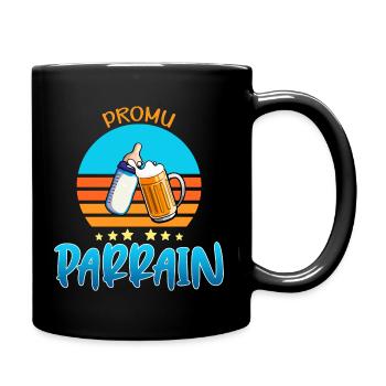 Promu parrain, bébé et parrain pote pour la vie - Mug uni - noir - Droite