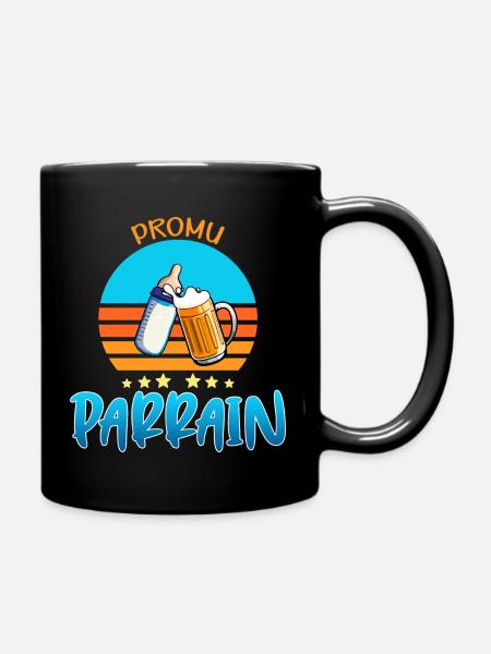 Promu parrain, bébé et parrain pote pour la vie - Mug uni - noir