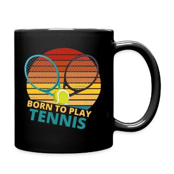 tennis / Tennis / Tennis spieler / Tennis Spielen - Tasse einfarbig - Schwarz - Rechts