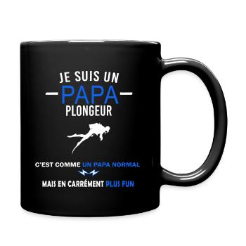 je suis un Papa et Plongeur Humour - Mug uni - noir - Droite