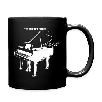 Pianisten Sprüche | Klavierspieler Geschenkideen - Tasse einfarbig - Schwarz - Rechts
