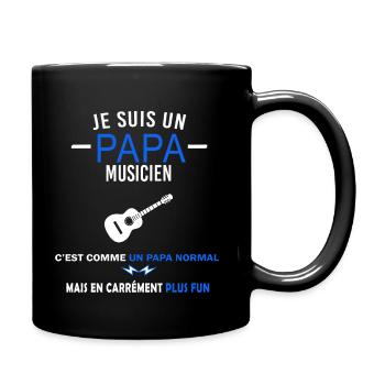 je suis un Papa et musicien Humour - Mug uni - noir - Droite