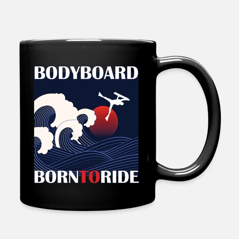 bodyboard wave - Mug uni - noir