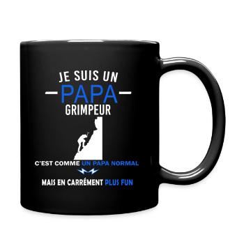je suis un Papa et grimpeur Humour - Mug uni - noir - Droite