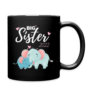 Big Sister 2022 Cadeau Éléphant Grande Sœur - Mug uni - noir - Droite