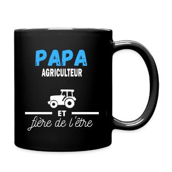 papa et fière de l être agriculteur citation - Mug uni - noir - Droite