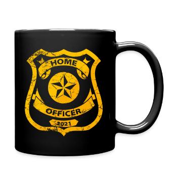 HOME OFFICER 2021 - used look - Tasse einfarbig - Schwarz - Rechts