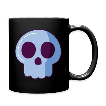 Totenkopf Schädel Comic - Tasse einfarbig - Schwarz - Rechts