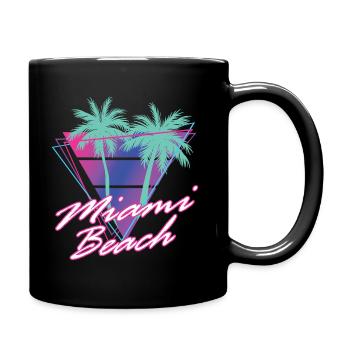 Miami Beach Florida Retro Synthwave - Full Colour Mug - black - Right