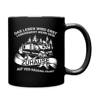 Camping # Camper # Wohnmobil # Caravan - Tasse einfarbig - Schwarz - Rechts