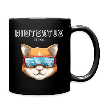 Hintertux Tirol Österreich Retro Ski Katze - Tasse einfarbig - Schwarz - Rechts
