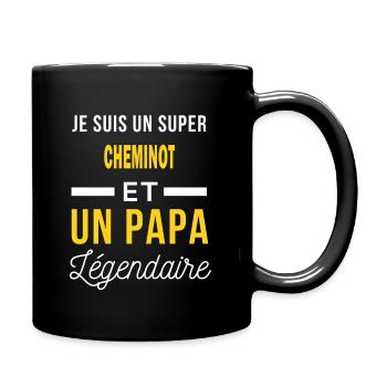 je suis un un papa Légendaire CHEMINOT cadeau - Mug uni - noir - Droite