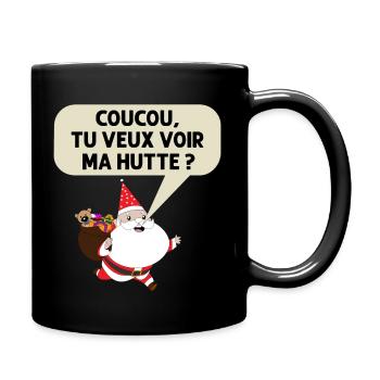 Coucou père noël cadeau drole noel - Mug uni - noir - Droite