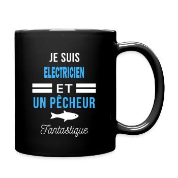 je suis pêcheur Fantastique ELECTRICIEN citation - Mug uni - noir - Droite