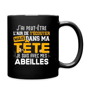 Abeilles Apiculture Apiculteur Abeille Miel Humour - Mug uni - noir - Droite