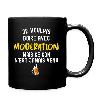 Boire avec modération humour bière pour homme - Mug uni - noir - Droite