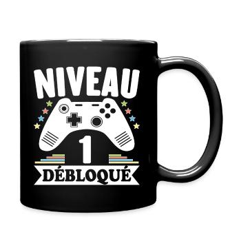 Niveau 1 An Débloqué Gaming Cadeau Anniversaire - Mug uni - noir - Droite