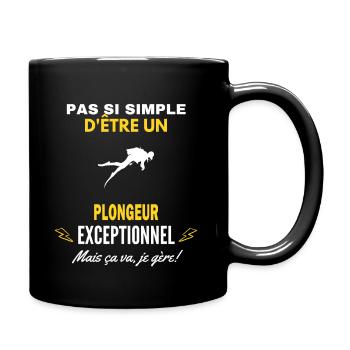 pas si simple un exceptionnel Plongeur citation - Mug uni - noir - Droite