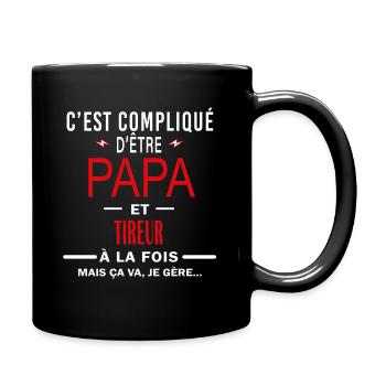papa Et TIREUR cadeau citation - Mug uni - noir - Droite