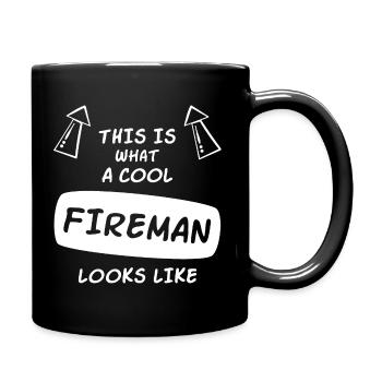 This is what a cool Fireman looks like - Tasse einfarbig - Schwarz - Rechts