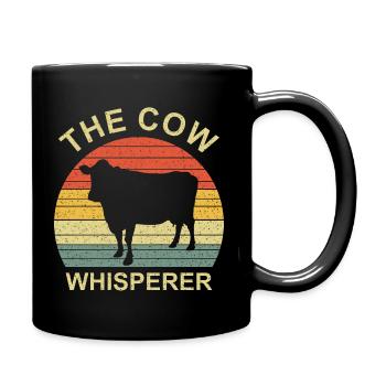 The cow whisperer Vintage Retro - Full Colour Mug - black - Right