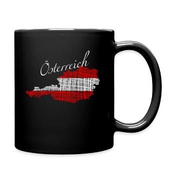 Österreich Geschenk Österreicher - Tasse einfarbig - Schwarz - Rechts