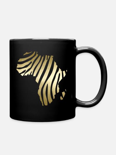 Carte Afrique Zebra Print Cool Safari Zebraprint - Mug uni - noir