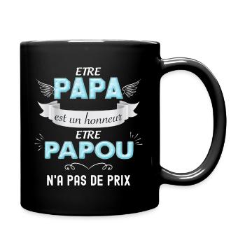 Papa et papou d'amour idée cadeau père - Mug uni - noir - Droite